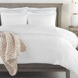 Pottery Barn Essential Sateen Duvet Cover (only) - Full/Queen - White